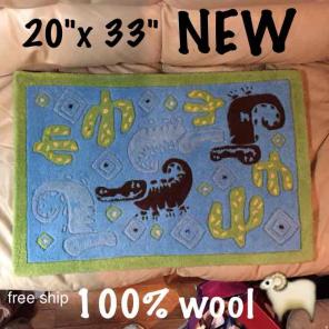 New small whimsical desert wool rug