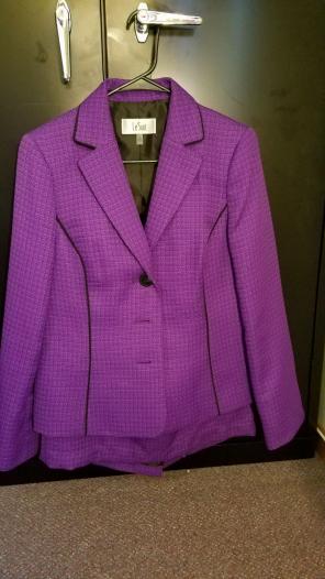 Purple skirt suit