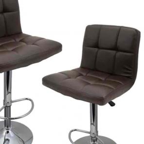 Set of 2 bar chairs brown