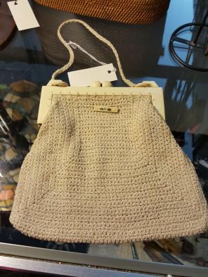 Vintage Lucite Handmade Knitted Purse