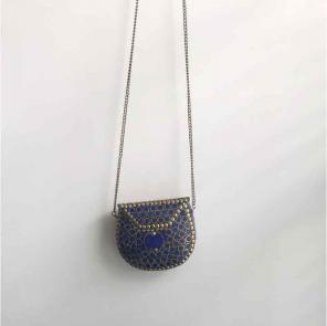 Vintage mini purse sapphire & gold