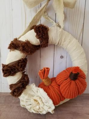 Farmhouse Fall Pumpkin Wreath