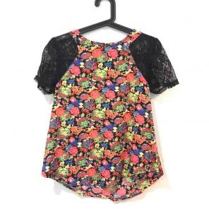 ASTR floral and lace cap sleeve top