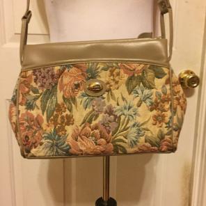 Vintage Mitzi Leather Tapestry Purse/Bag