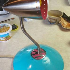 Lamp made from 60's VW bus hub cap