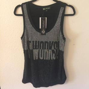 NWT It Works! Black Bling Tank Top