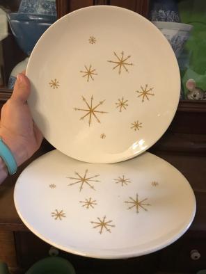 2 Star Glow Royal China Dinner Plates