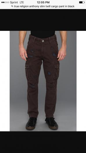 True Religion Anthony Slim Twill Cargos