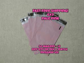 75 Poly Mailers 6x9 Pale Pink