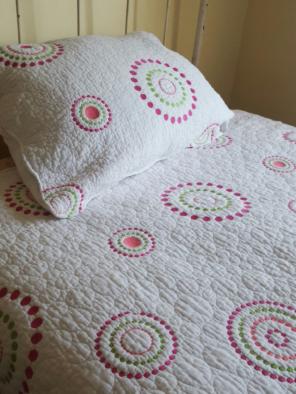 100 percent cotton coverlet and sham