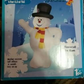 Christmas 4ft Snowman with tied downs
