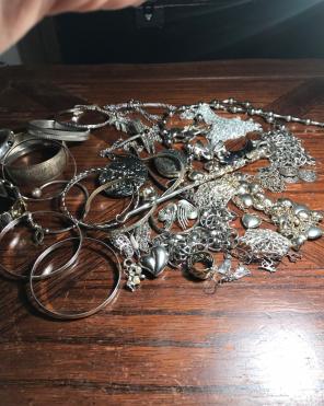 Lot Of Silver/sterling VTG Jewelry