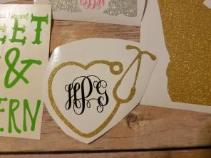Monogram stethoscope decal