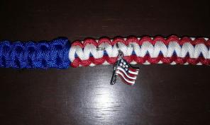 ⛤Patriotic Charmed Paracord Bracelet