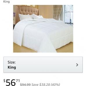 Down alternative comforter king