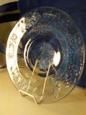 Translucent blue bowl