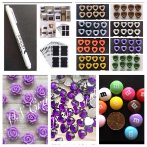 25 Pc Purple Heart Acrylic Flatback Blin