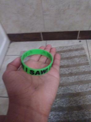 Green wrist band round and very