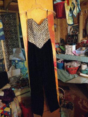 Vintage Gunne Sax Velvet jumpsuit mint