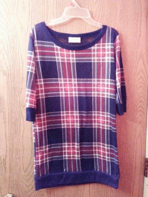 Plaid shirt red white & blue
