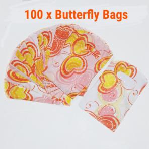 (100) Adorable Butterfly godie Bags Art