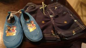 24 months swim shorts and swim shoes