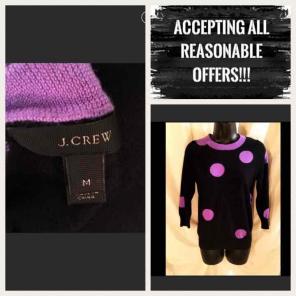 J.Crew Polkadot Light Weight Sweater~Med