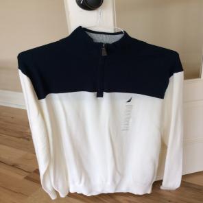 Nautica New Mens XL Zip Neck Sweater