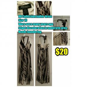 RB Collection halter dress black & white