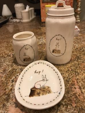 Rae Dunn Easter Canisters And Plate