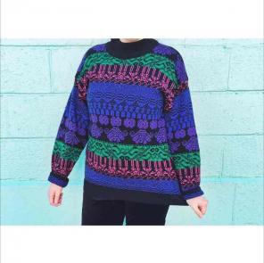 80's Electric Mock Neck Sweater
