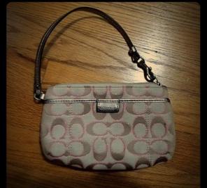Authentic Coach Wristlet Sparkly Pink