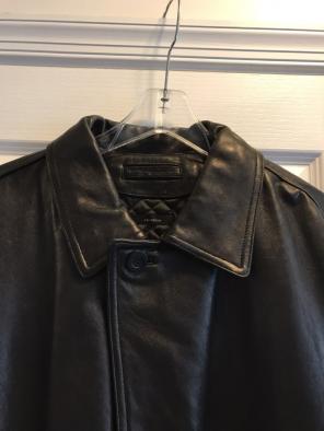 Coat Jacket Leather Men Sz XL Claiborne