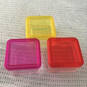 Stackable Pink/Yellow/Red Clear Boxes