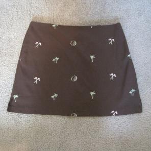 Brown skirt with palm trees & coconuts