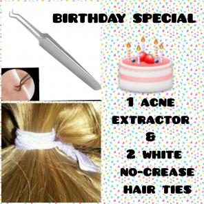 B-DAY SPECIAL⭐Acne extractor &2 hairtie