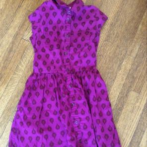 Magenta Flower Printed Button Down Dress