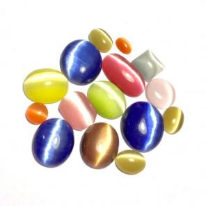 Mixed Cat Eye Glass Cabochon Lot Bundle