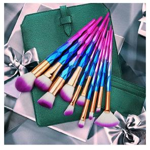 10 piece diamond makeup brush set