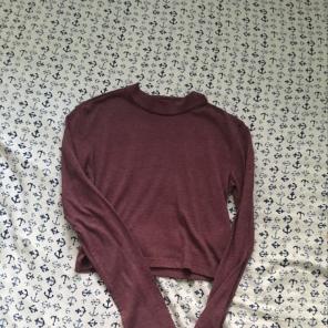 Forever 21 Maroon Long Sleeve Crop Top