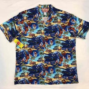 Men's Hawaiian Surfing Santa Shirt