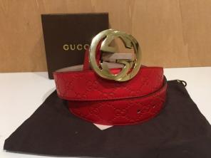 Authentic Men Gucci Belt Red Guccisima