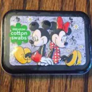 Mickey & Minnie Tin Cotton Swabs