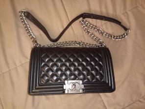 Chanel Black Calfskin Leather Quilted Ol