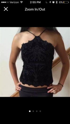 90s Halter Suede Black Festive Top
