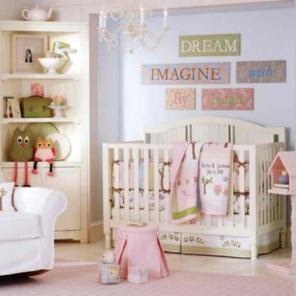 Pottery Barn Kids Owl Bird Crib bedding