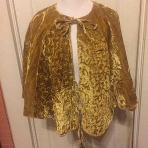 Gorgeous Handmade Gold Velvet Cloak/Cape