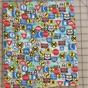 Cotton sign print fabric