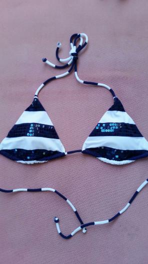 New VS nautical sequined stripe triangle