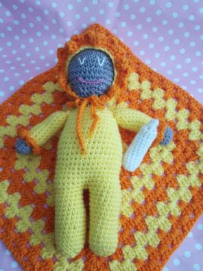 Crochet Doll Blanket bottle dark skin